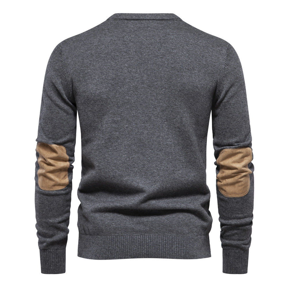 Pull en maille ras-du-cou décontracté pour hommes