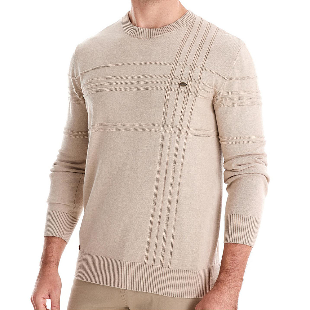 Pull ras du cou rayé pour homme