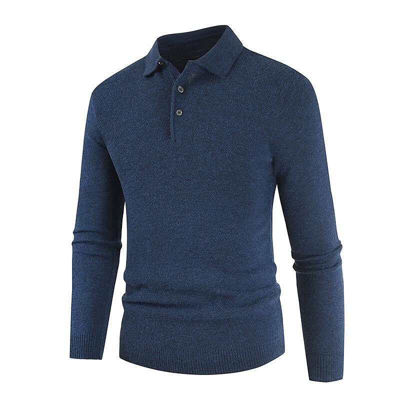 Pull homme en tricot uni à col revers