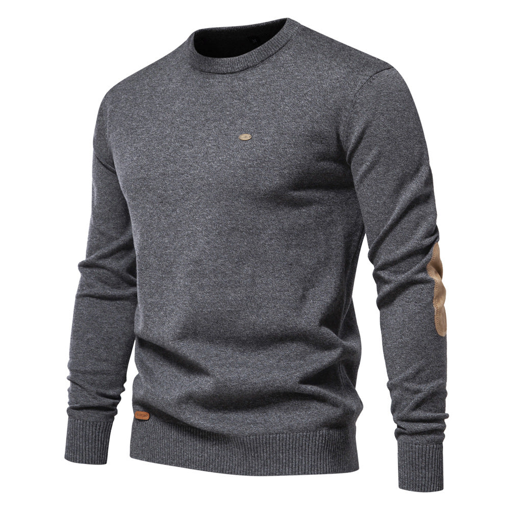 Pull en maille ras-du-cou décontracté pour hommes