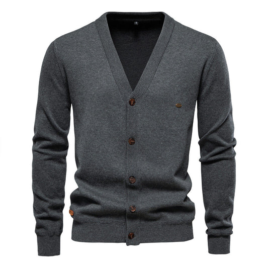 Herren V-Ausschnitt Strickjacke Slim Fit