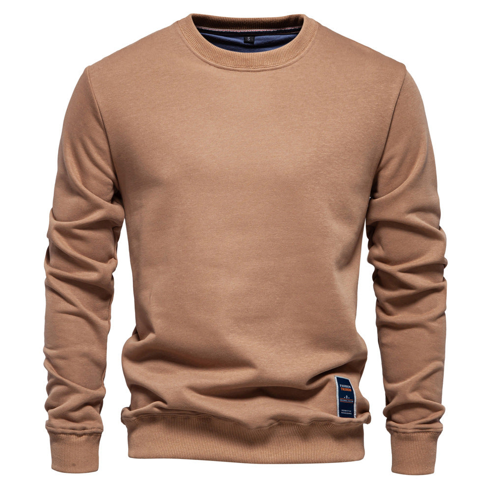 Pull col rond tricoté uni décontracté pour hommes