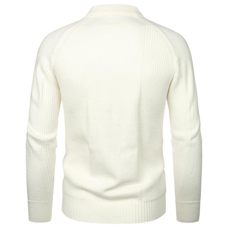 Chandail en tricot ajusté pour homme, style vintage, à manches raglan et poche à revers