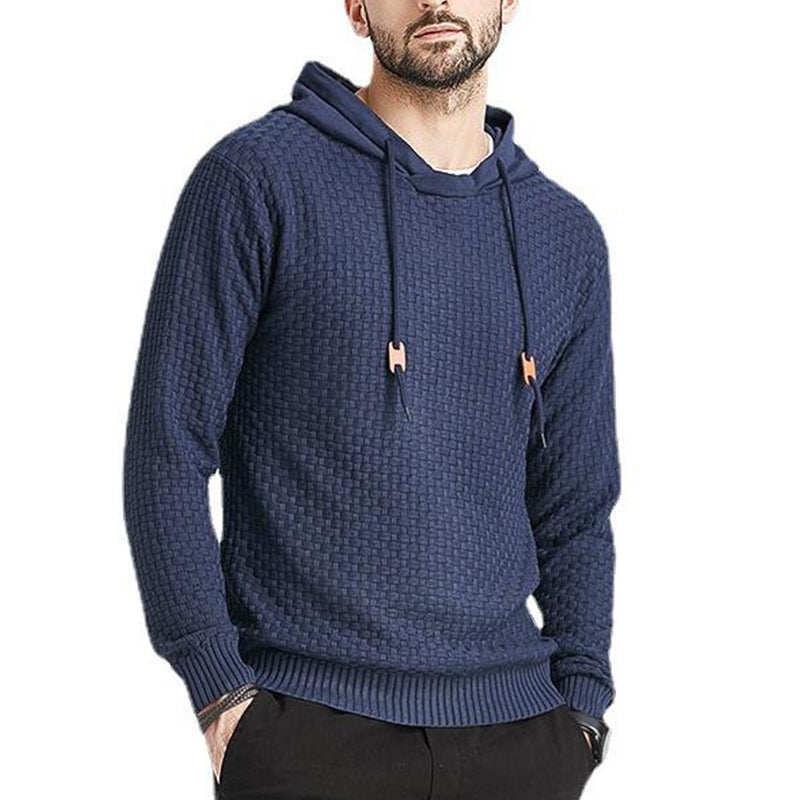 Herren-Pullover Jacquard-Karo-Muster Kapuzenpullover Basic Vintage-Stil